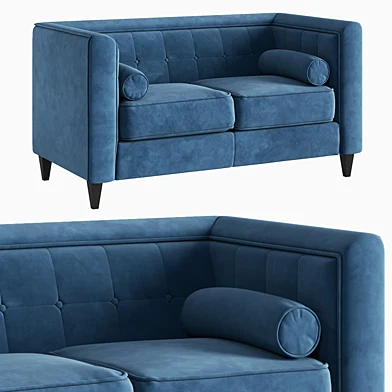 Taylor Light Blue Velvet Loveseat