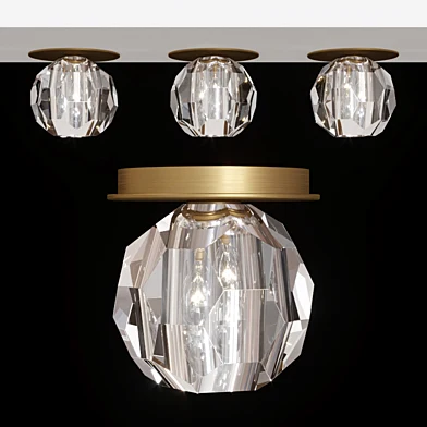 Restoration Hardware BOULE DE CRISTAL PETITE FLUSHMOUNT Brass