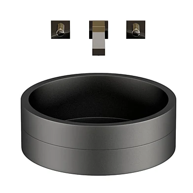 Round Drop in Bathroom Sink Black
