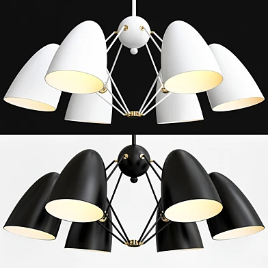 JLYLITE 6-Light Sputnik Black + White