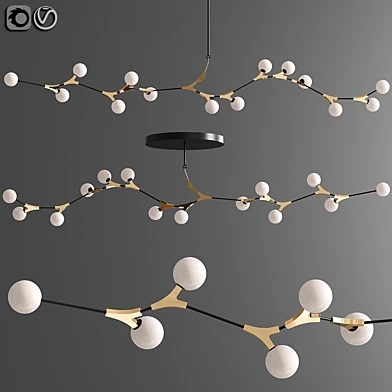 Modern Glass Globes Branch Pendant Chandelier