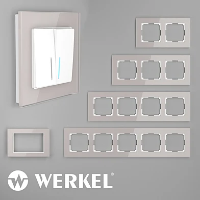 ОМ Стеклянные рамки для розеток и выключателей Werkel Favorit (дымчатый)