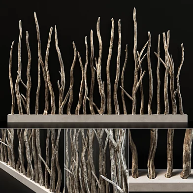 Planter wall branch crooked old n4 / Кашпо стенка из изогнутых старых веток n4