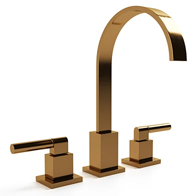 Modern Lever-Handle 8" Widespread Gooseneck Faucet Rh