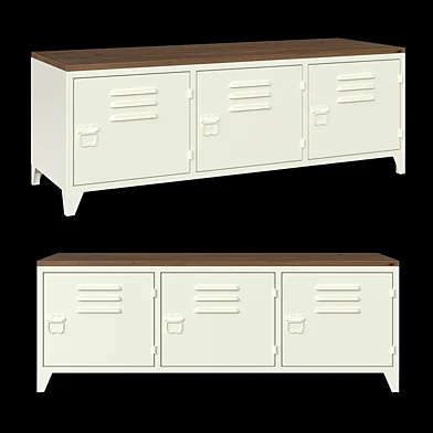 BRUCE white metal TV stand