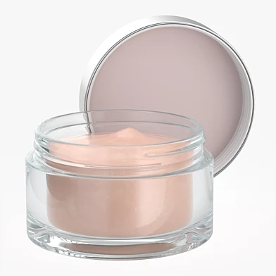 Cosmetics glass packaging face hand care cream opened