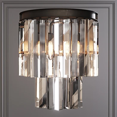 Restoration Hardware 1920S ODEON CLEAR GLASS FRINGE SCONCE Black