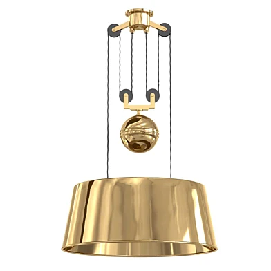 Soane Double Rise and Fall Ceiling Light  With Metal Drum Shade