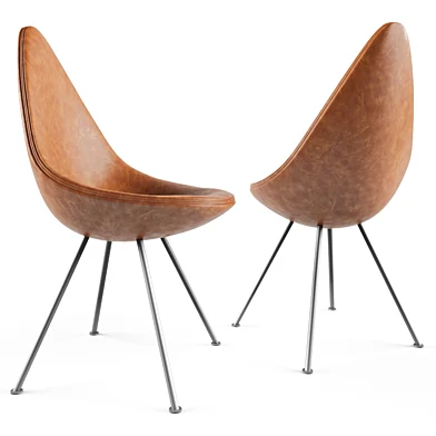 Fritz Hansen Drop Leather dining chair