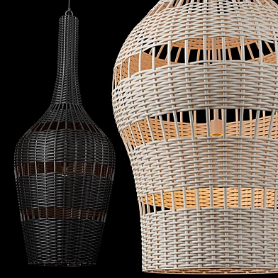 RH Montauk rattan teardrop pendant