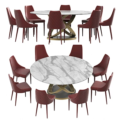CLARA chair & FUSION ROUND table by Bontempi Casa