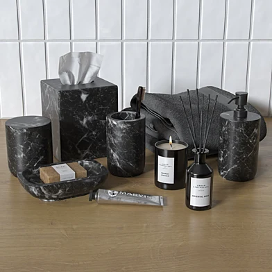 Black Marble Bath Accessories set