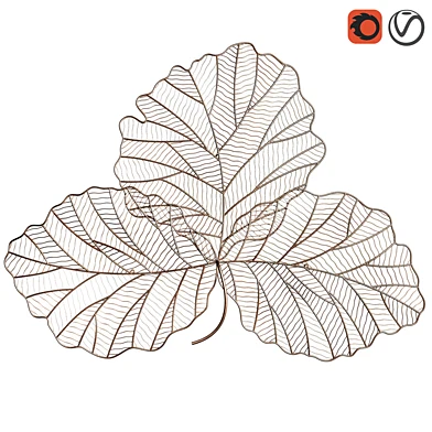 Tri Leaf Wall Art Small Copper/Black