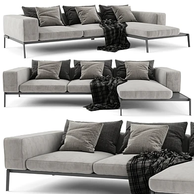 Flexform Lifesteel Chaise Longue Sofa