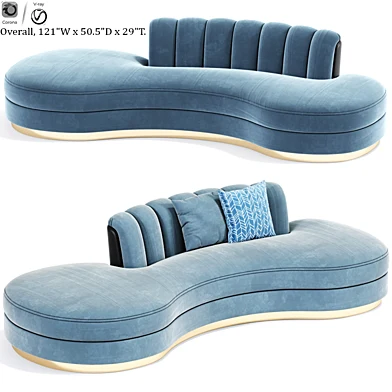 Haute House Layla Chanel Tufted Curved Sofa