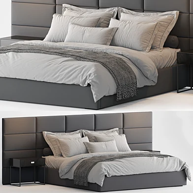 RH Modena Extended Panel Rectangular Channel Fabric Platform Bed