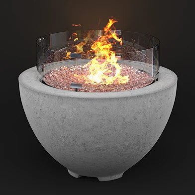 Wyfair - Cove Concrete Propane Natural Gas Fire Pit