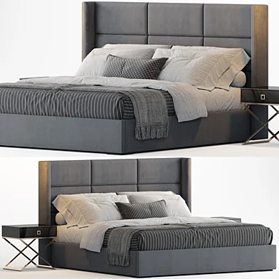 RH Modena Rectangular Channel Shelter Fabric Platform Bed