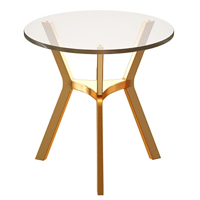 Круглый Журнальный столик Elke Glass End Table with Brass Base (Crate and Barrel)