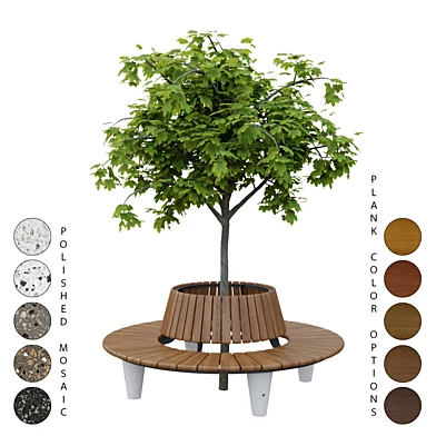 Round Bench With Backrest 197