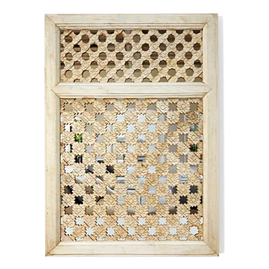 19th Century Moorish Star Carved Window Mirror
