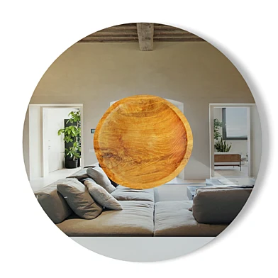 Teak Wood Plate Mirror