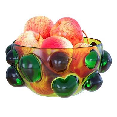 Apples in a Patterned Round Vase