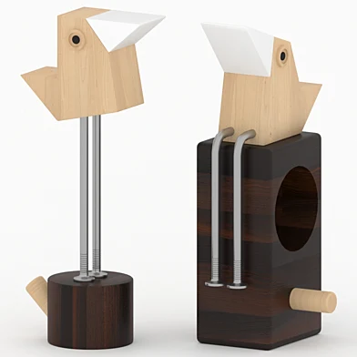 Wooden bird sculpture