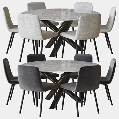 flavin chair and van dyck table minotti