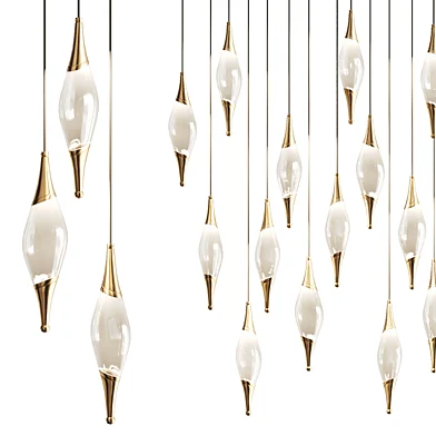 Drop pendant lamp with metal tips FAME