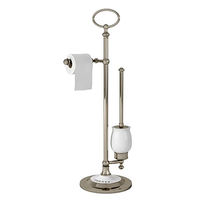Arcade freestanding paper roll and china brush holder