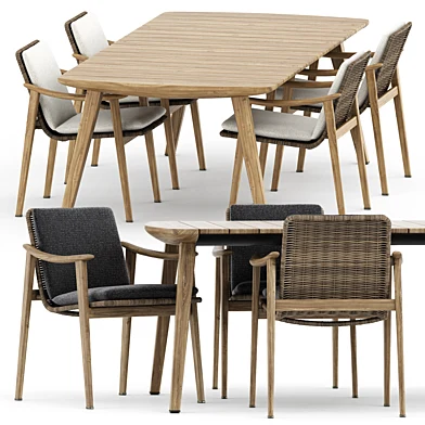Fynn Outdoor chair and Fynn Dining Outdoor table by Minotti