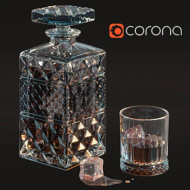Decanter Crystal Bohemia & Glasses Fioretta