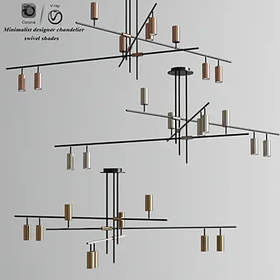 Minimalist designer chandelier with swivel shades