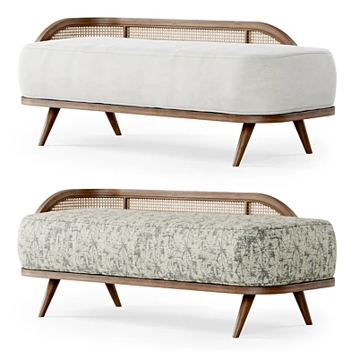Garden ottoman LM / Деревянная банкетка из ротанга
