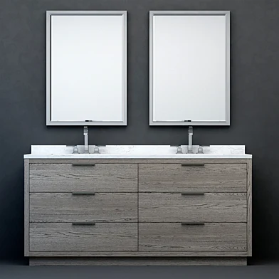 RH Modern Machinto double vanity