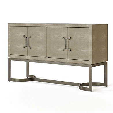HOME FARE Light Gray Shagreen Console