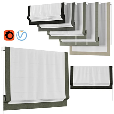 Roman Curtains 47 | Loganova | Border Chevalle Design Flat Linen