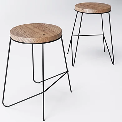 Tabouret de bar GoodHome Maloux noir