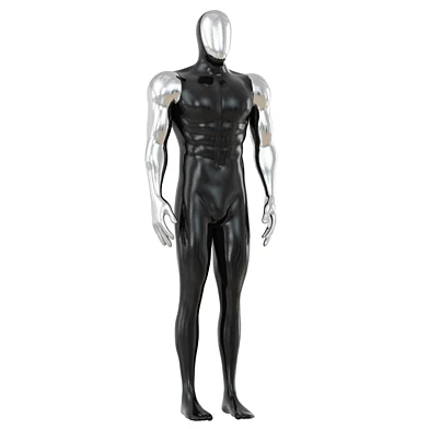 Male sports mannequin with metal face and hands 117