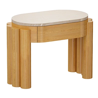 Журнальный столик тумба Oasis Oval Wood End Table (Crate and Barrel)