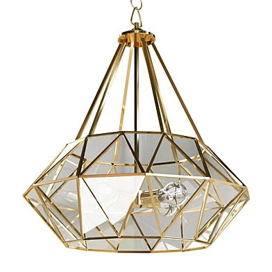 Prism framed mercury glass chandelier - 5 light