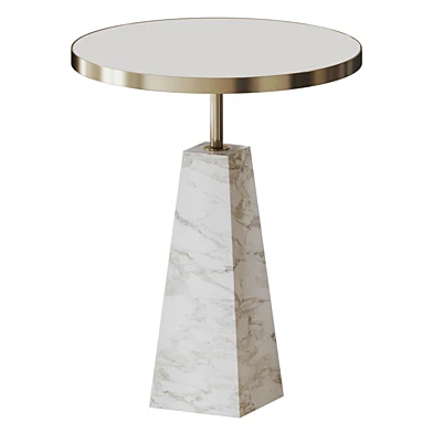 Faux Marble Round Accent Table with Mirror Top - Clear Home