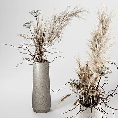 Dried Plants Bouquet in Vase