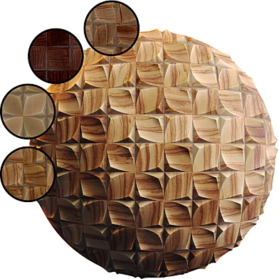 Wooden 3D Panel 02 M-N-O-P | PBR | 4K