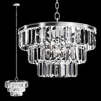 Restoration Hardware ALAINE CRYSTAL CLEAR GLASS 3-TIER CHANDELIER Silver