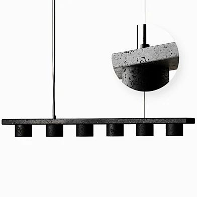 Lava Stone and Aluminum Pendant Light T6 by Buzao