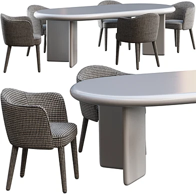 Dining table Corner Design Milky moon+ chair La Redoute Leos