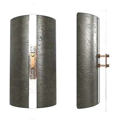 Scudo Sconce Champagne  Textured Murano Glass  White Gold Leaf  Brass Detailing