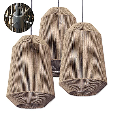 Lamp wood rotang wicker barrel n3 / Лампа плетеная из ротанга "Бочка" №3